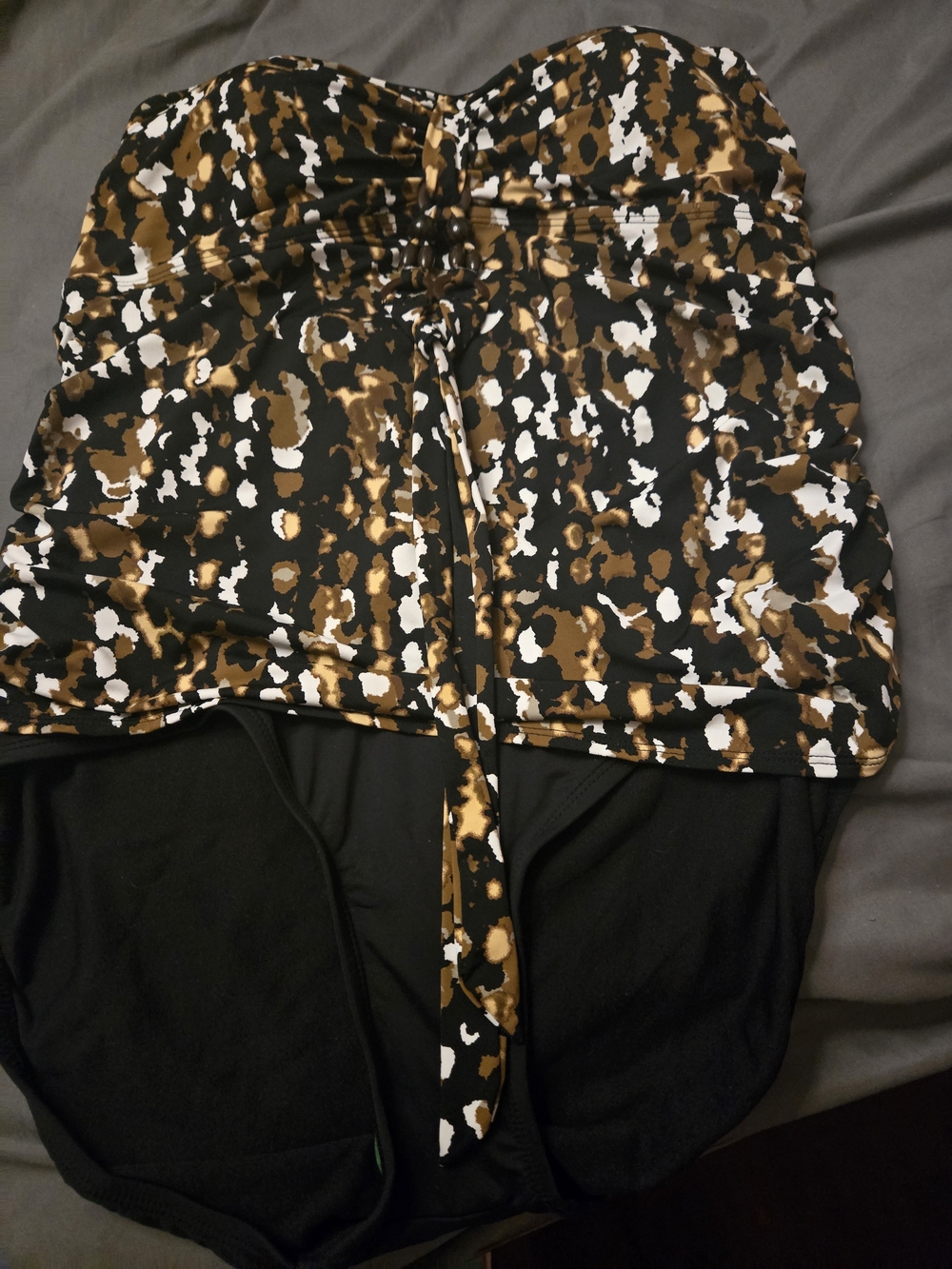 Dana Buchman Black Brown White Animal Print One-Piece Swimsuit 20W